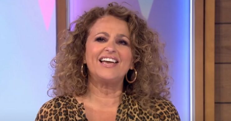 Nadia Sawalha in animal print top on Loose Women