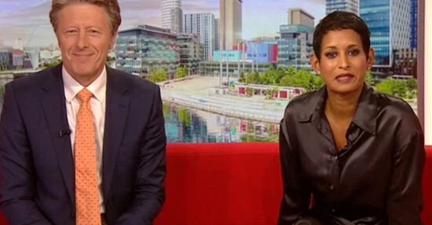 Naga Munchetty wearing a dress in BBC Breakfast today