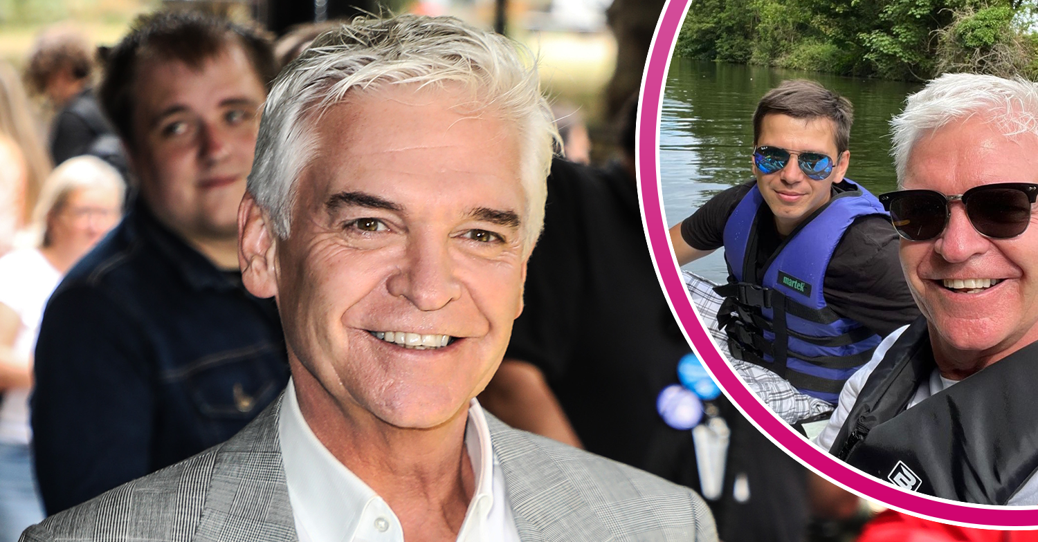Phillip Schofield smiling with his trainer