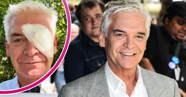 Phillip Schofield on the red carpet and wearing an eye patch