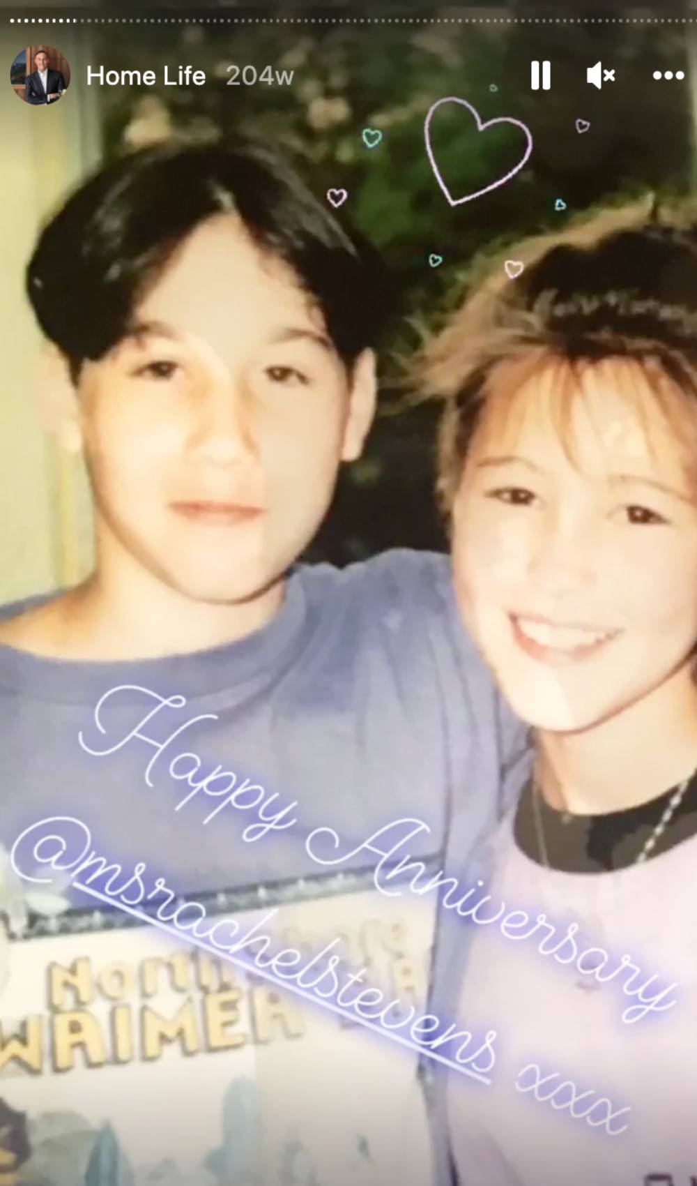 Rachel Stevens and husband as kids