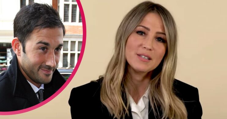 Alex Bourne has a faint smile and Rachel Stevens looks serious