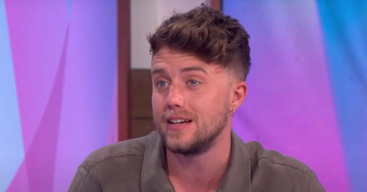Roman Kemp looks serious during Loose Women appearance