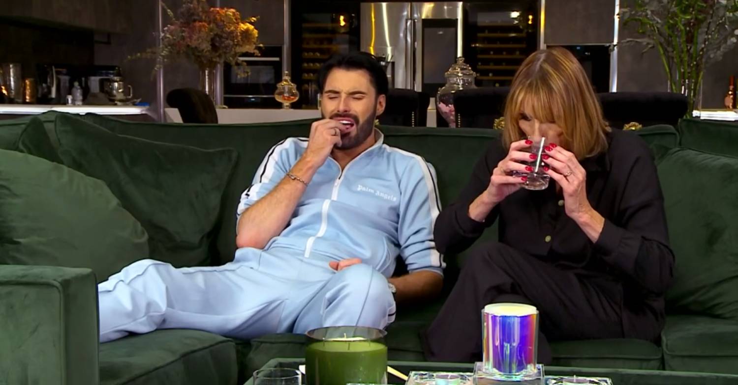 Rylan sniggers as his mum Linda sips on Celebrity Gogglebox
