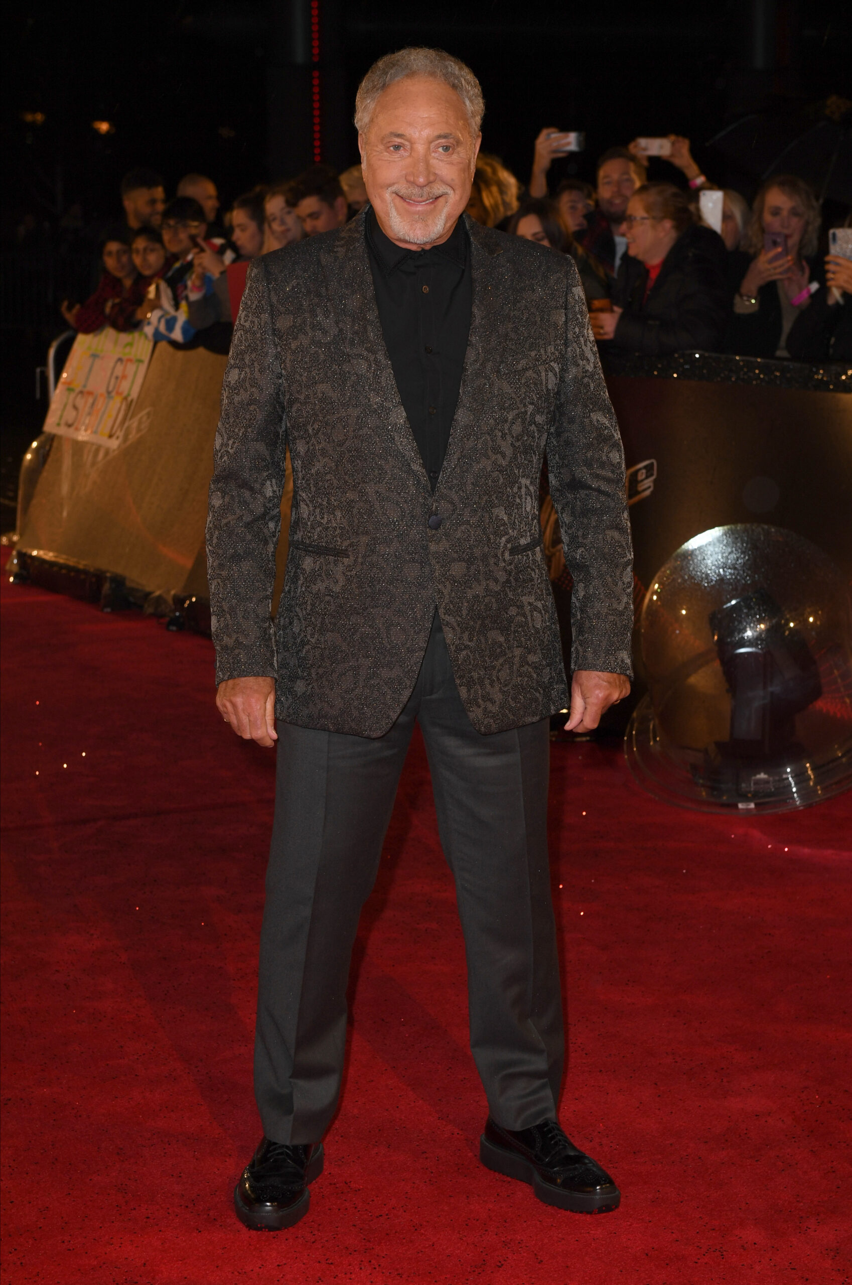 Singer Tom Jones on the red carpet for The Voice