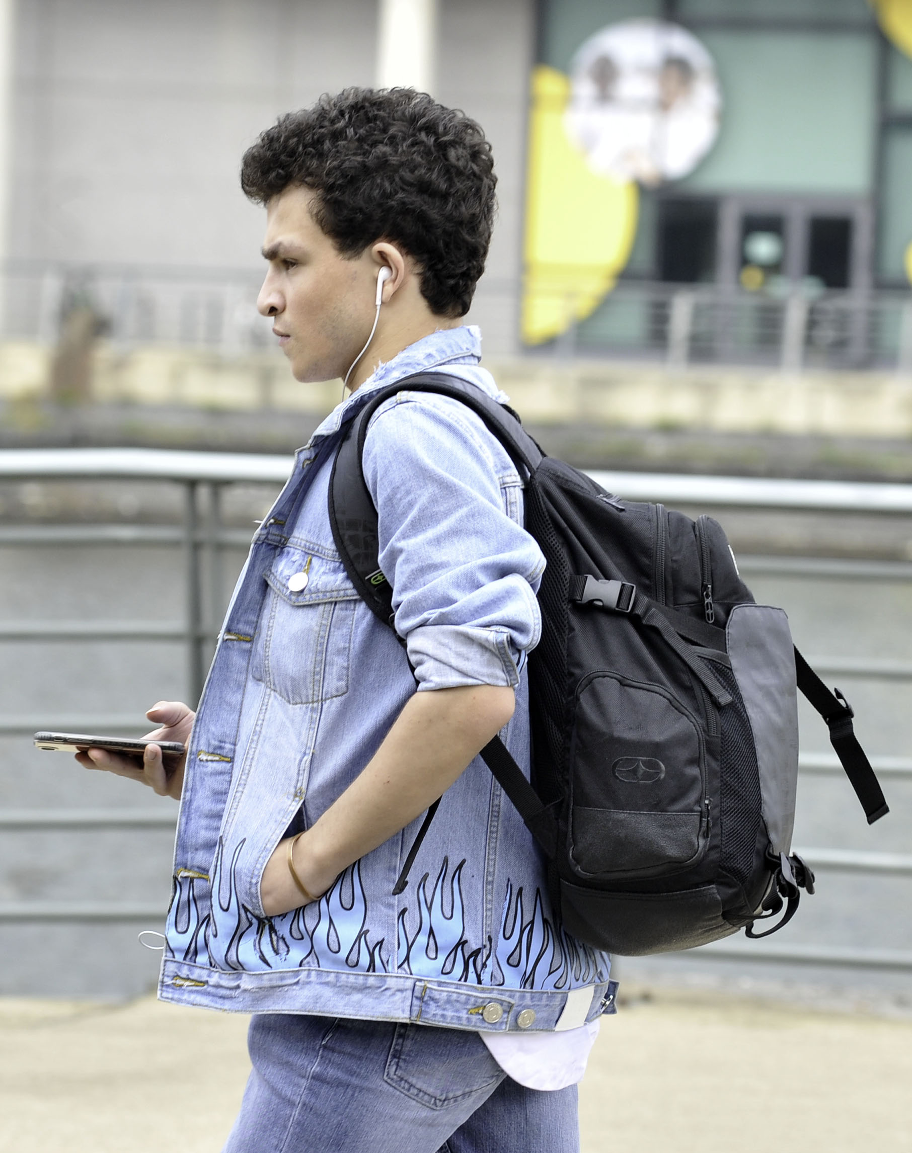 Alex Bain, who plays Simon Barlow on Coronation Street, leaving the set