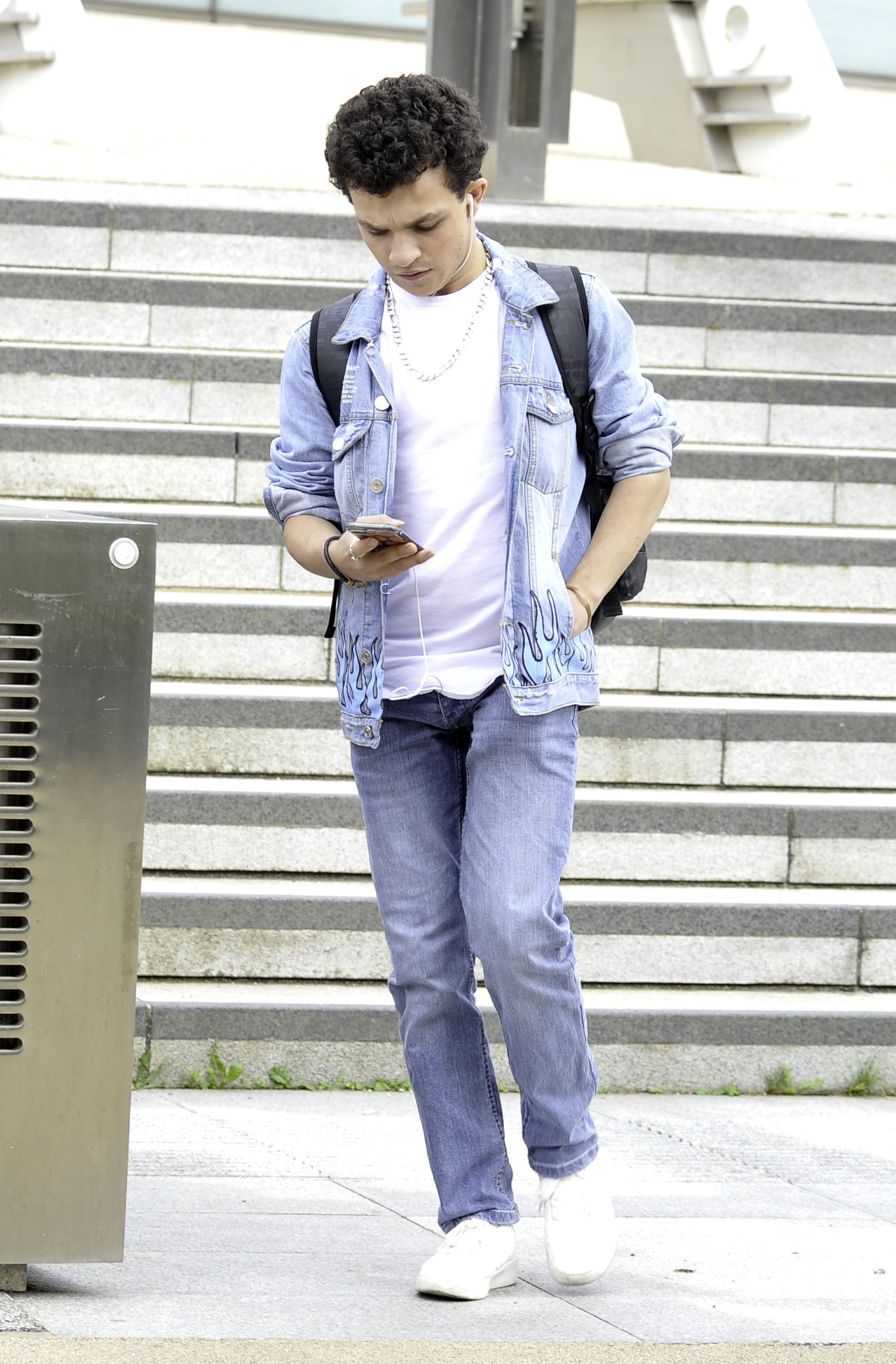 Alex Bain, who plays Simon Barlow on Coronation Street, leaving the set
