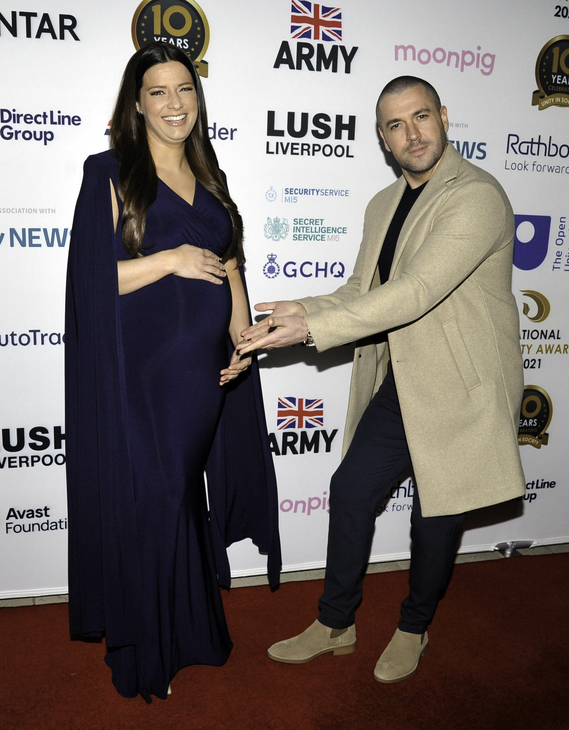 Pregnant Sophie Austin and Shayne Ward at the National Diversity awards in Liverpool