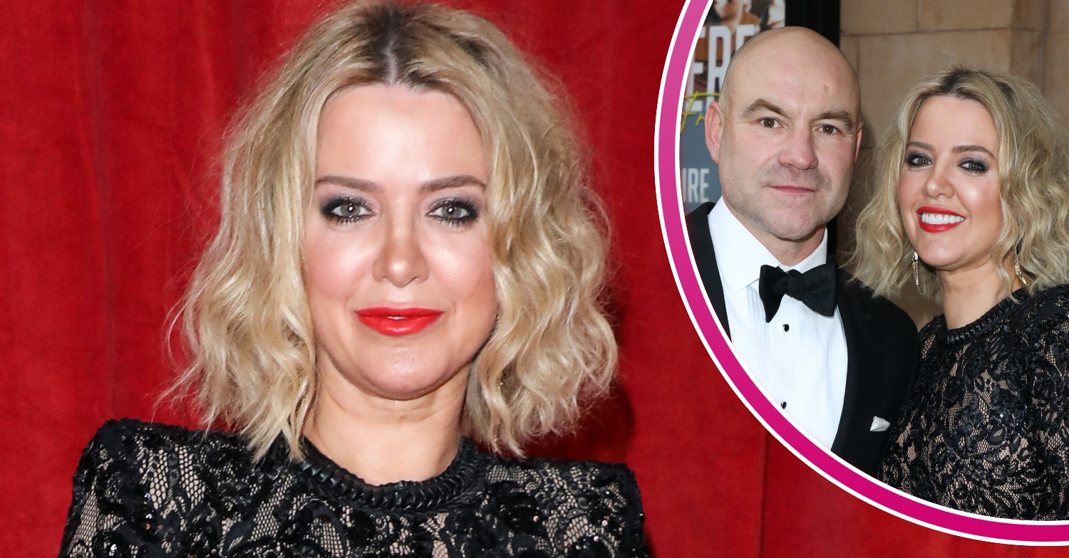 Sally Carman and Joe Duttine smiling at the Soap Awards 2022