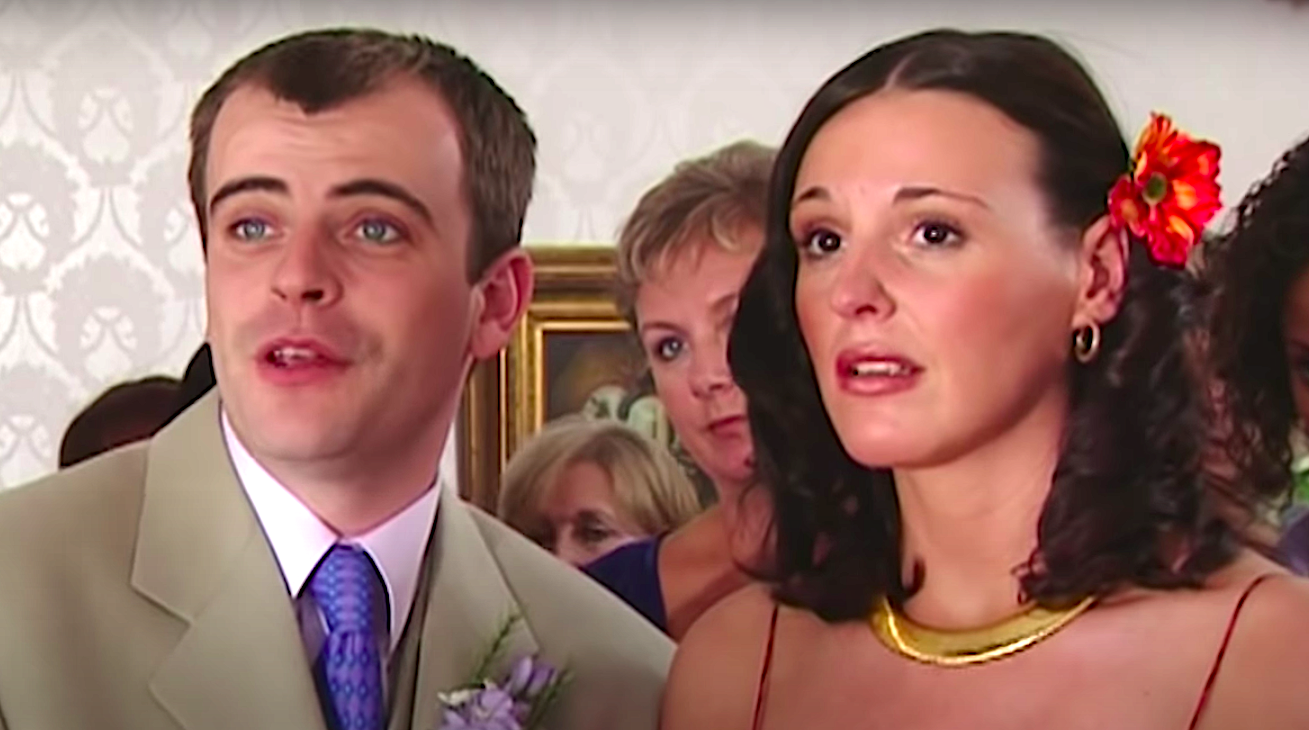 Steve and Karen McDonald say 'I do' at their first wedding in Coronation Street
