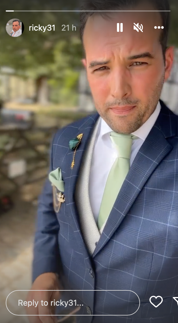 Ricky Rayment at Stacey Solomon's wedding