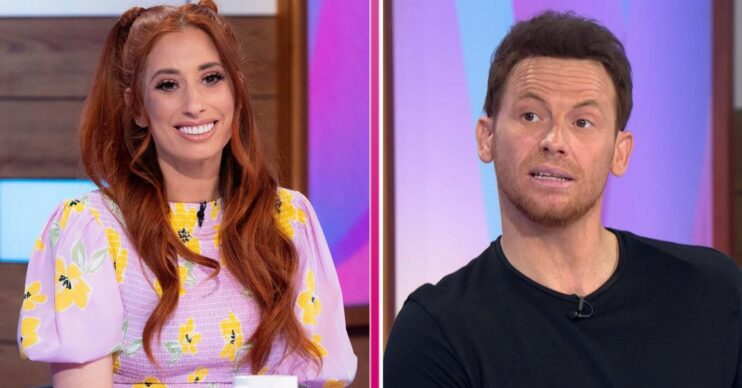 Stacey Solomon and Joe Swash smiling on Loose Women