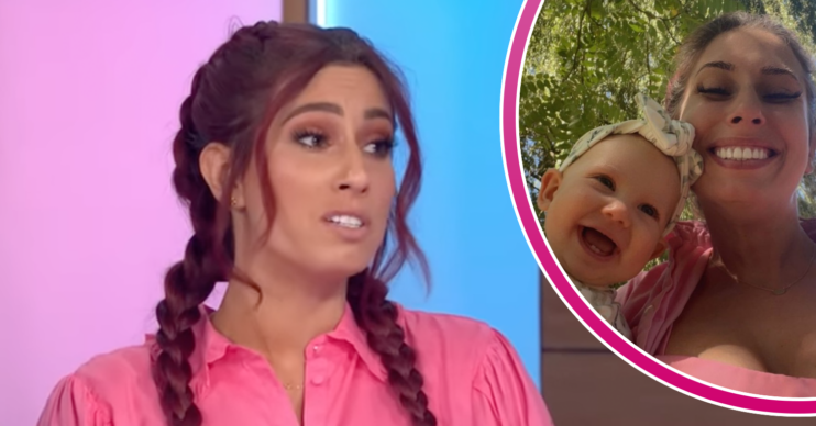 Stacey Solomon on Loose Women and smiling with baby rose