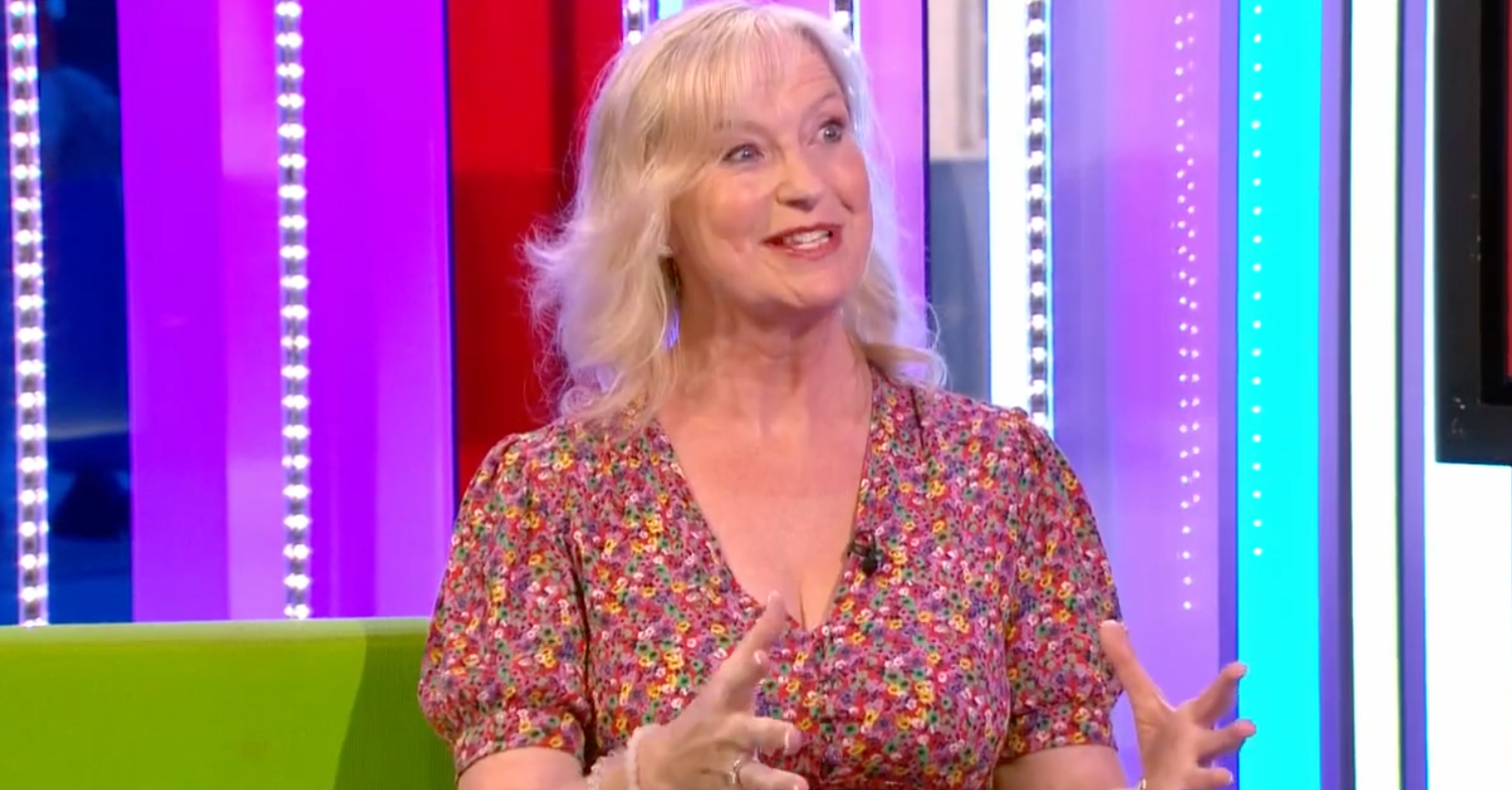 Carol Kirkwood on The One Show in a floral dress