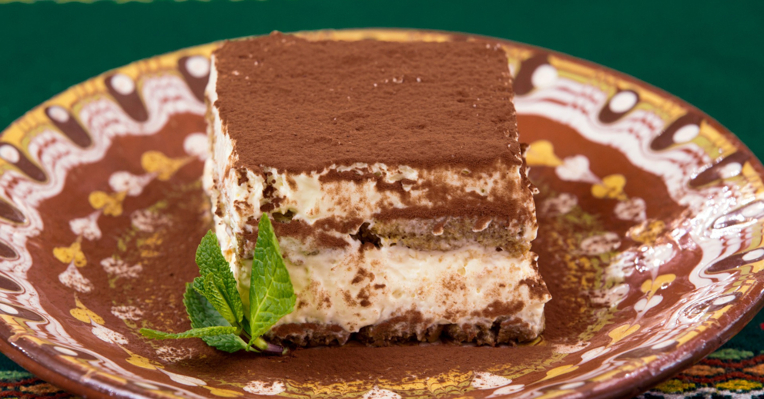 Tiramisu on a plate