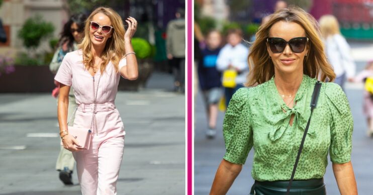 Amanda Holden in pink/ Amanda Holden in green