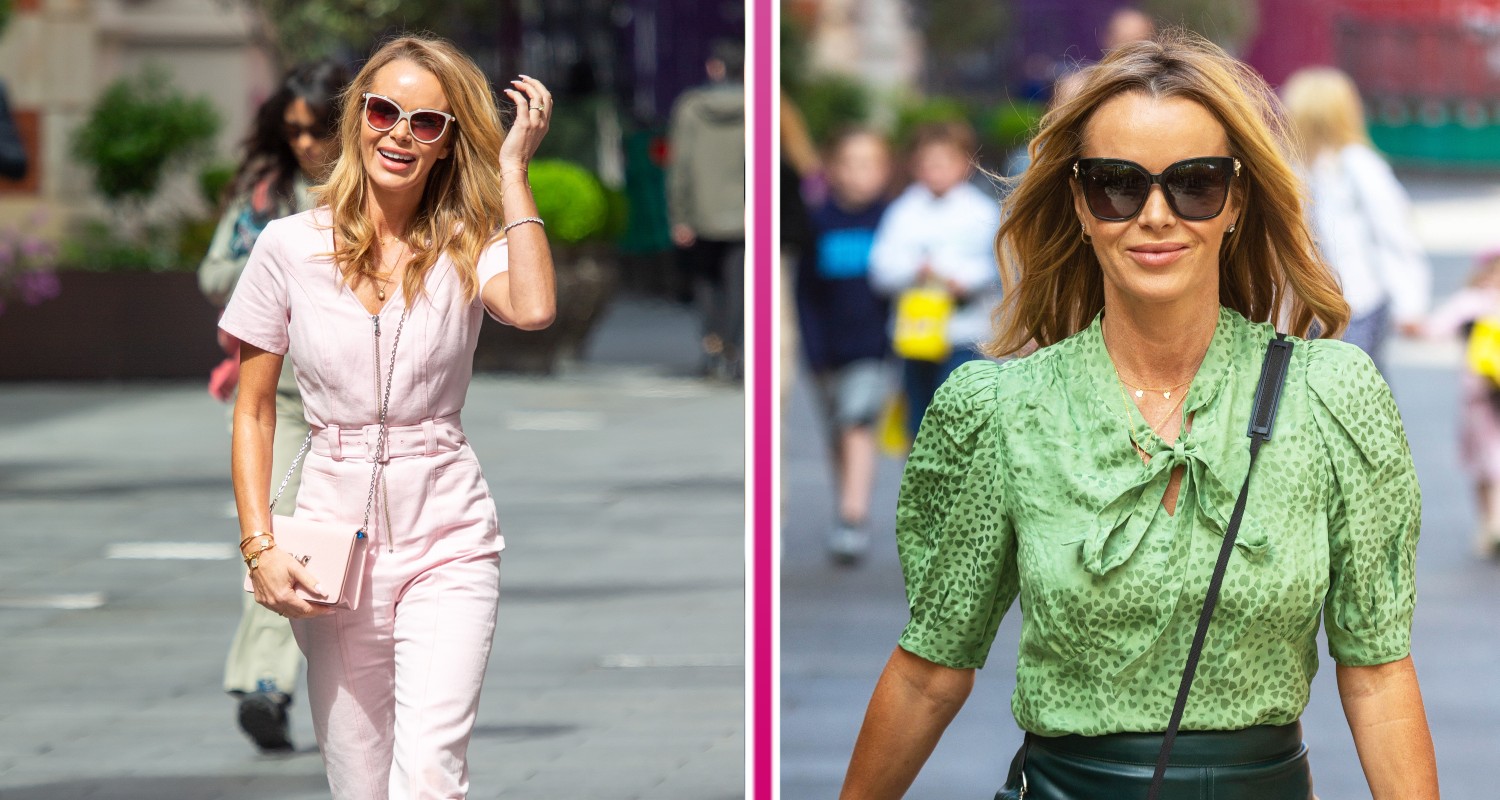 Amanda Holden in pink/ Amanda Holden in green