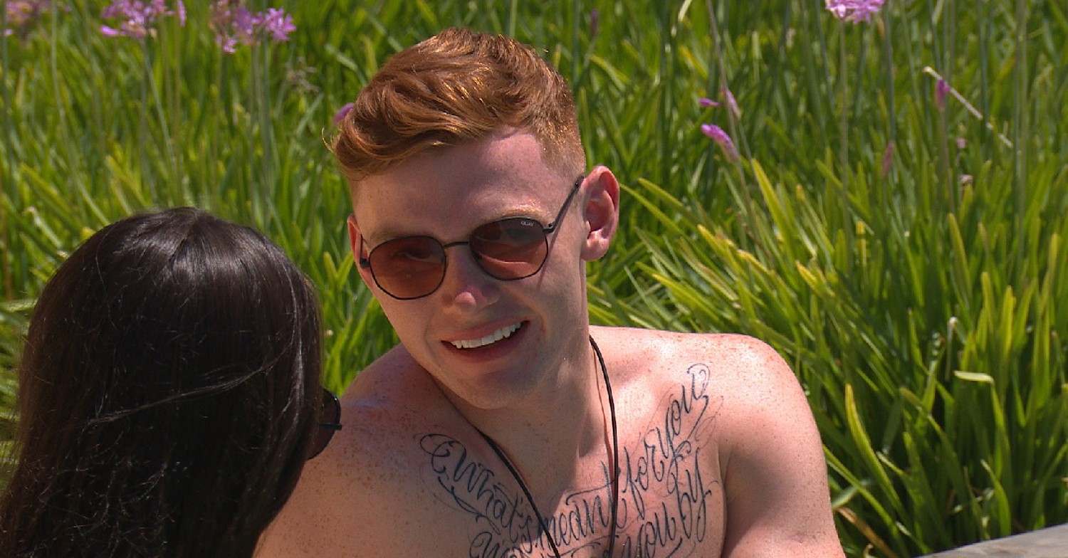Jack Keating speaking to Gemma on Love Island