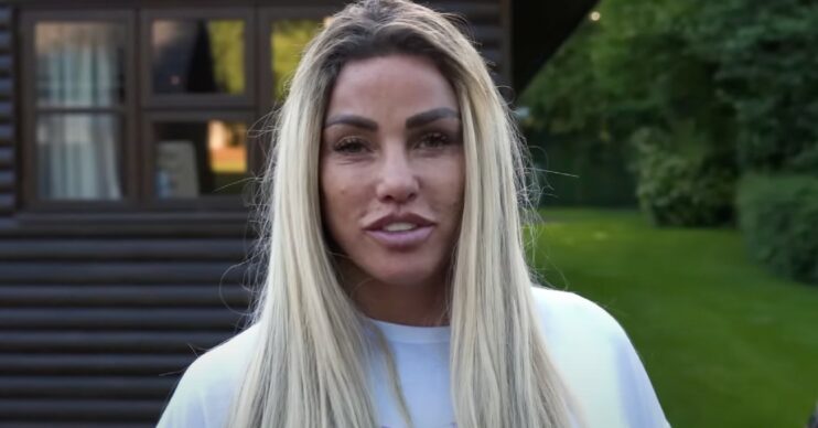 Katie Price speaking to camera