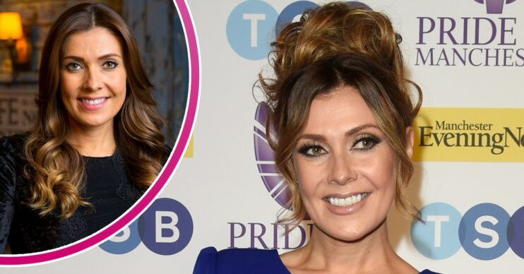 kym marsh smiling on the red carpet