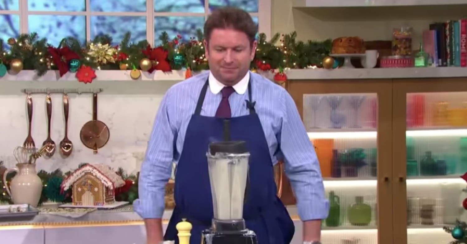 James Martin in a shirt and tie on This Morning