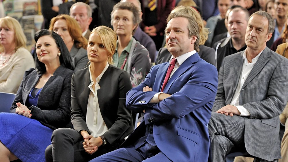 Cast of the last episode of Waterloo Road including principal Vaughn and Deputy Head Lorna