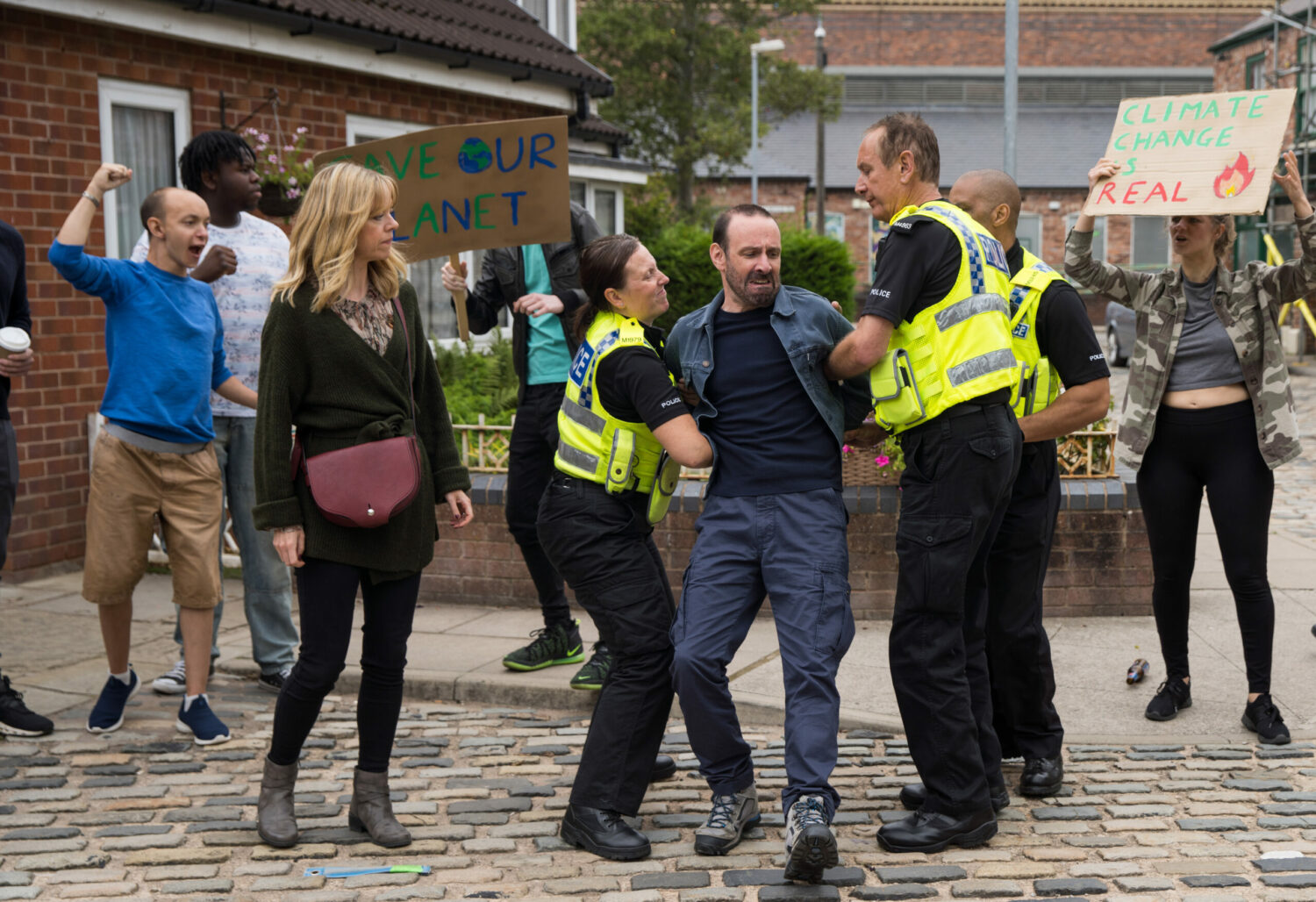 Coronation Street Griff being arrested
