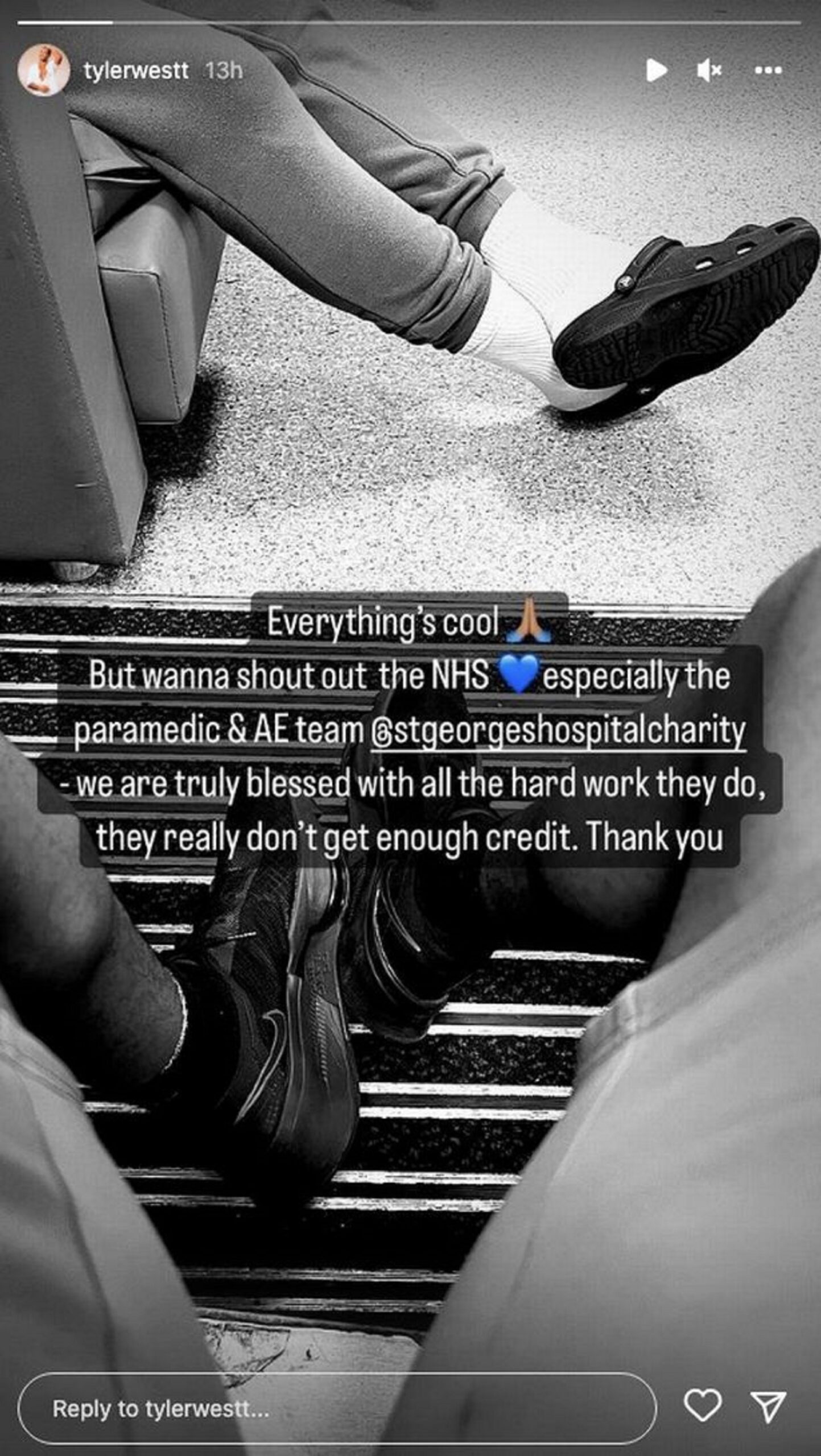 Strictly 2022 star Tyler West on Instagram Stories
