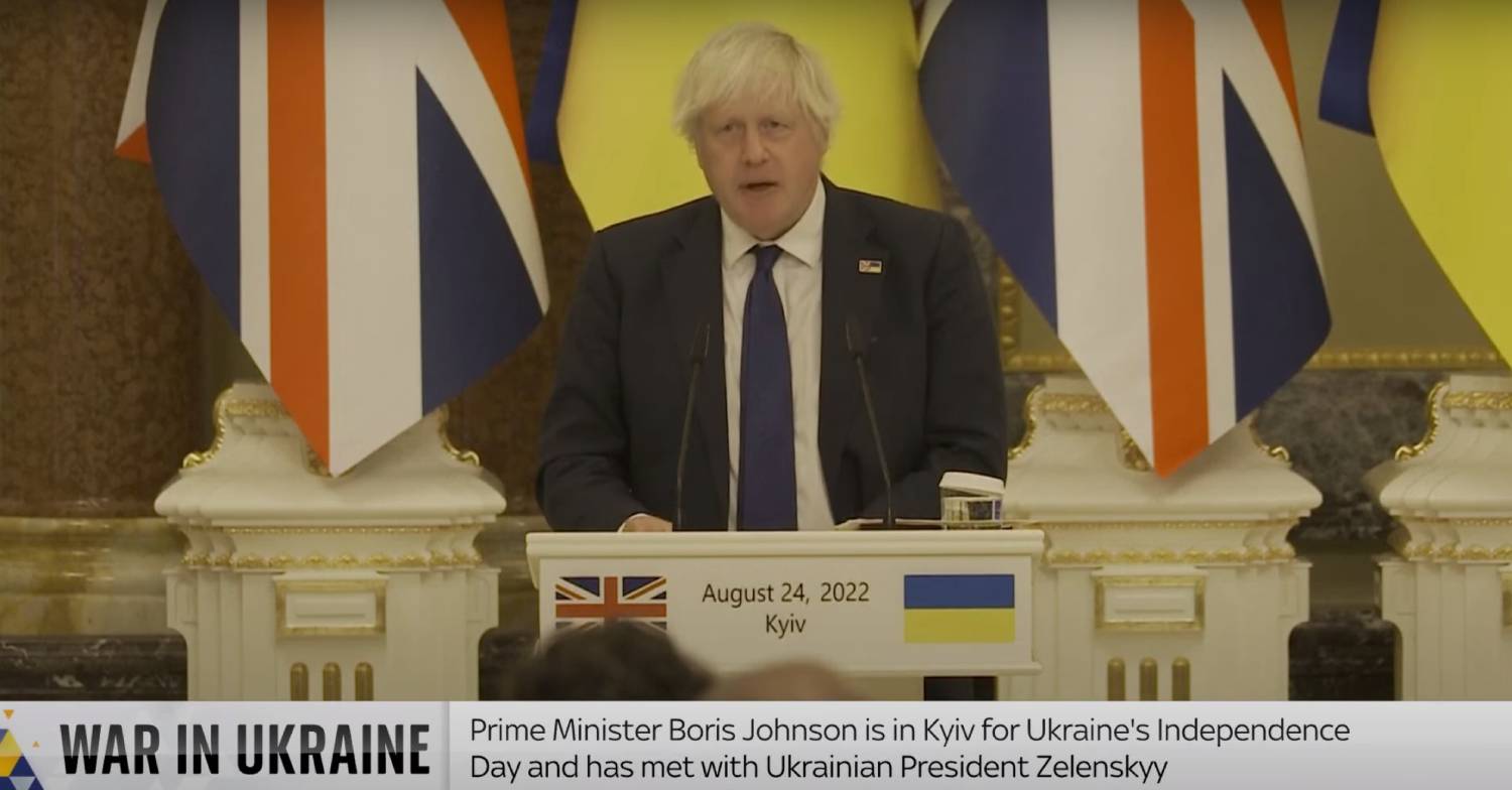 Prime Minister Boris Johnson mentions energy prices while in Kyiv