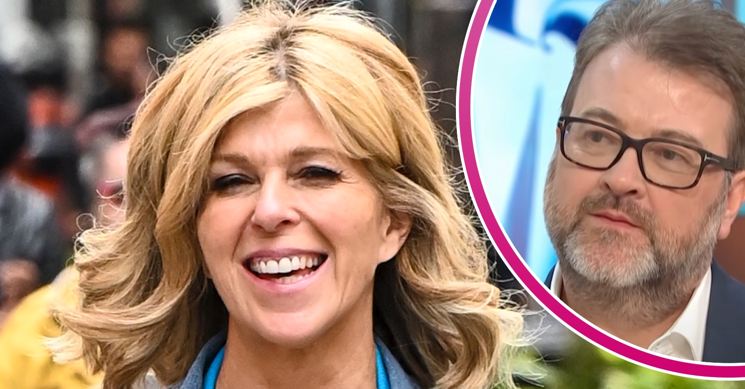 Kate Garraway smiling nad Derek Draper being interviewed
