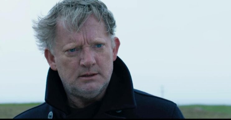 Douglas Henshall as Jimmy Perez in Shetland looks windswept