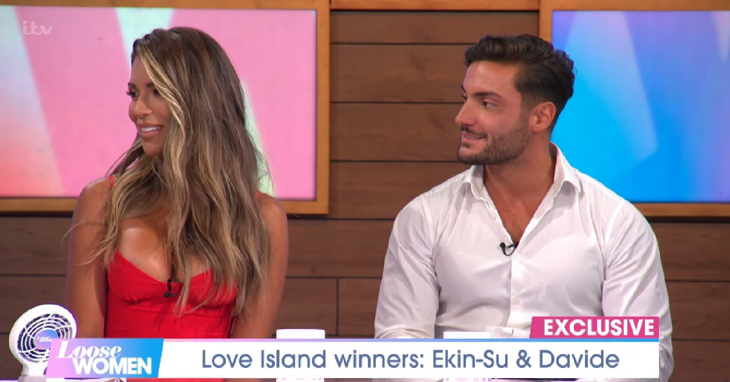 Ekin-Su and Davide look to the side on Loose Women