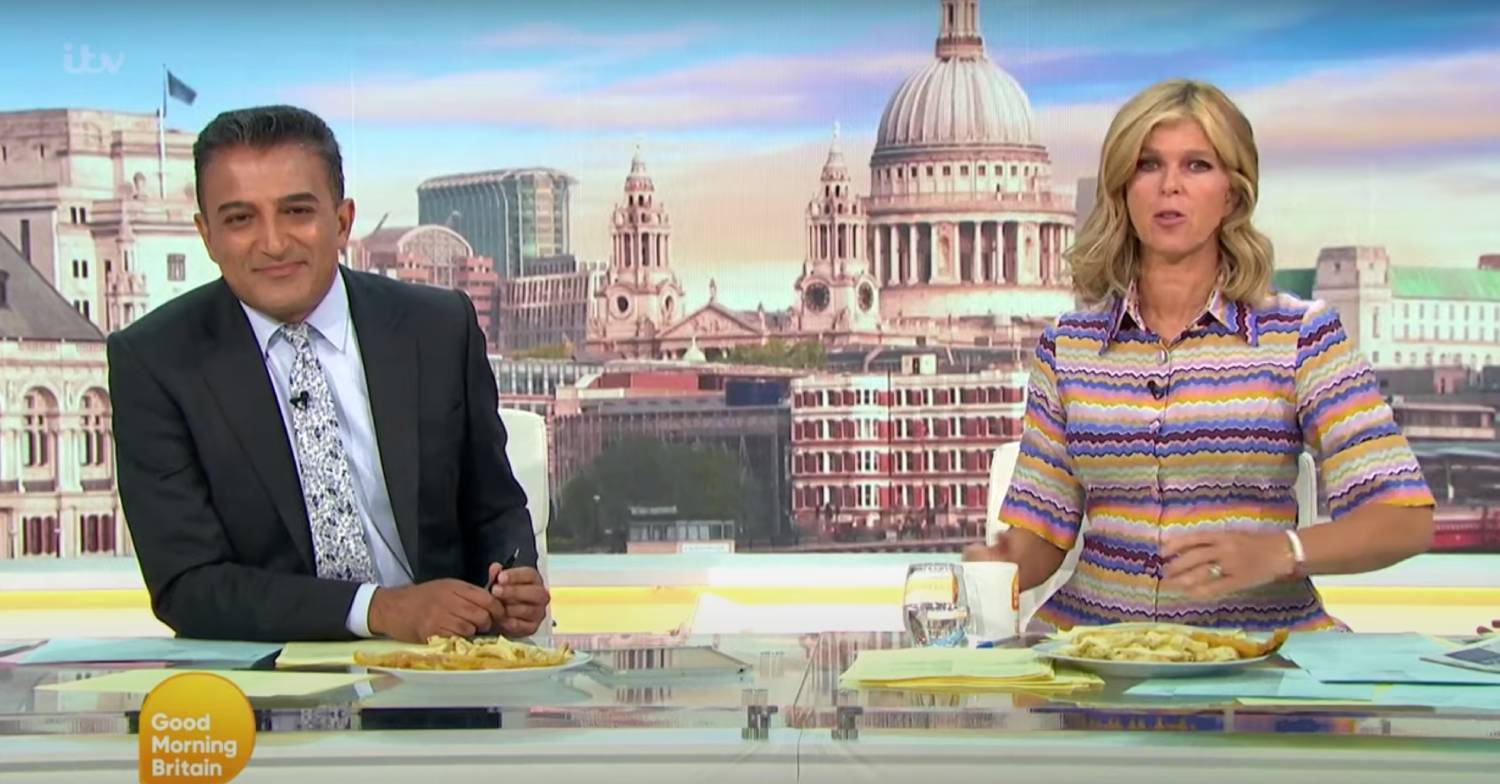 Adil Ray presents alongside Kate Garraway on GMB today