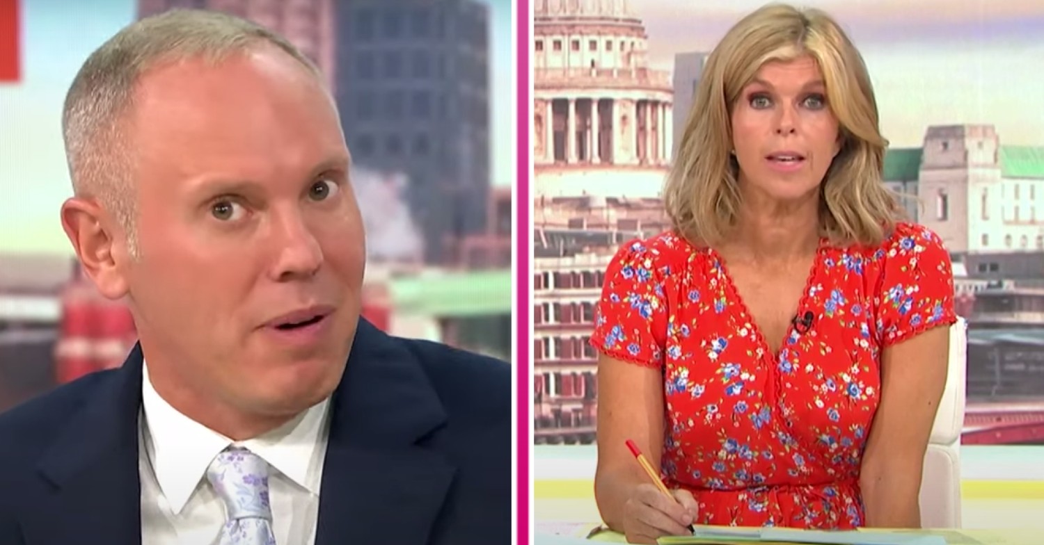 Robert Rinder looks shocked, Kate Garraway appears animated on GMB