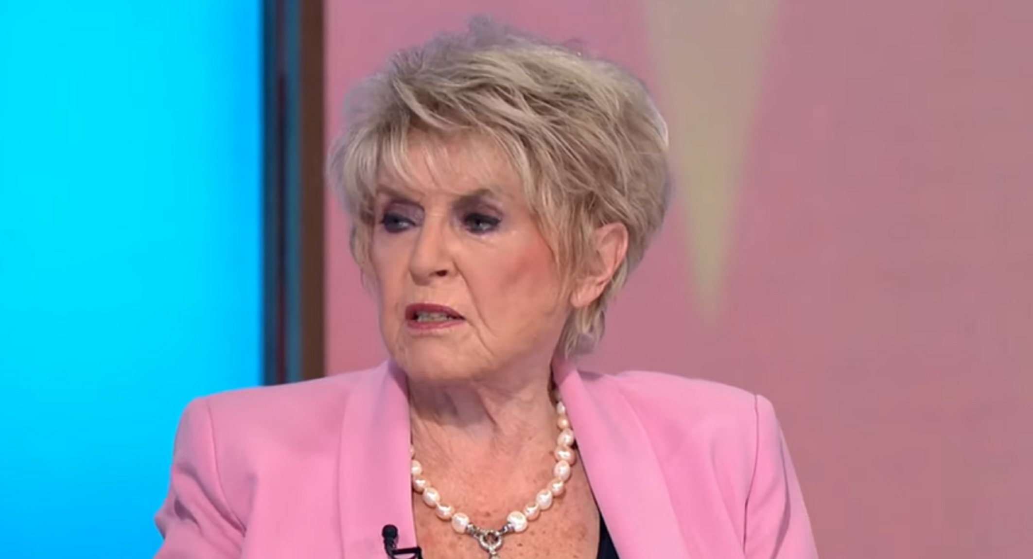 Gloria Hunniford on Loose Women today wearing pink