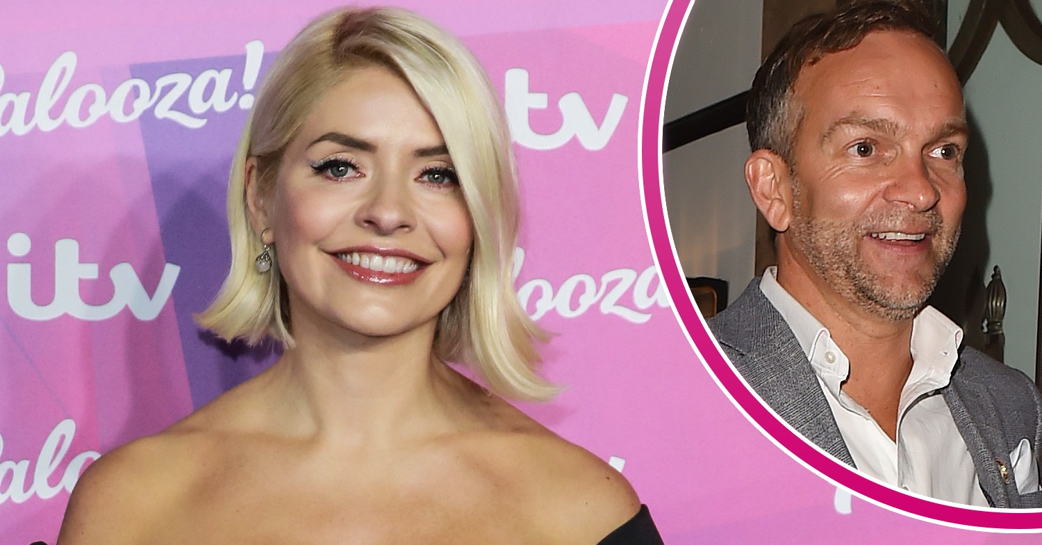 Holly Willoughby smiles at ITV Palooza and Dan Baldwin on night out