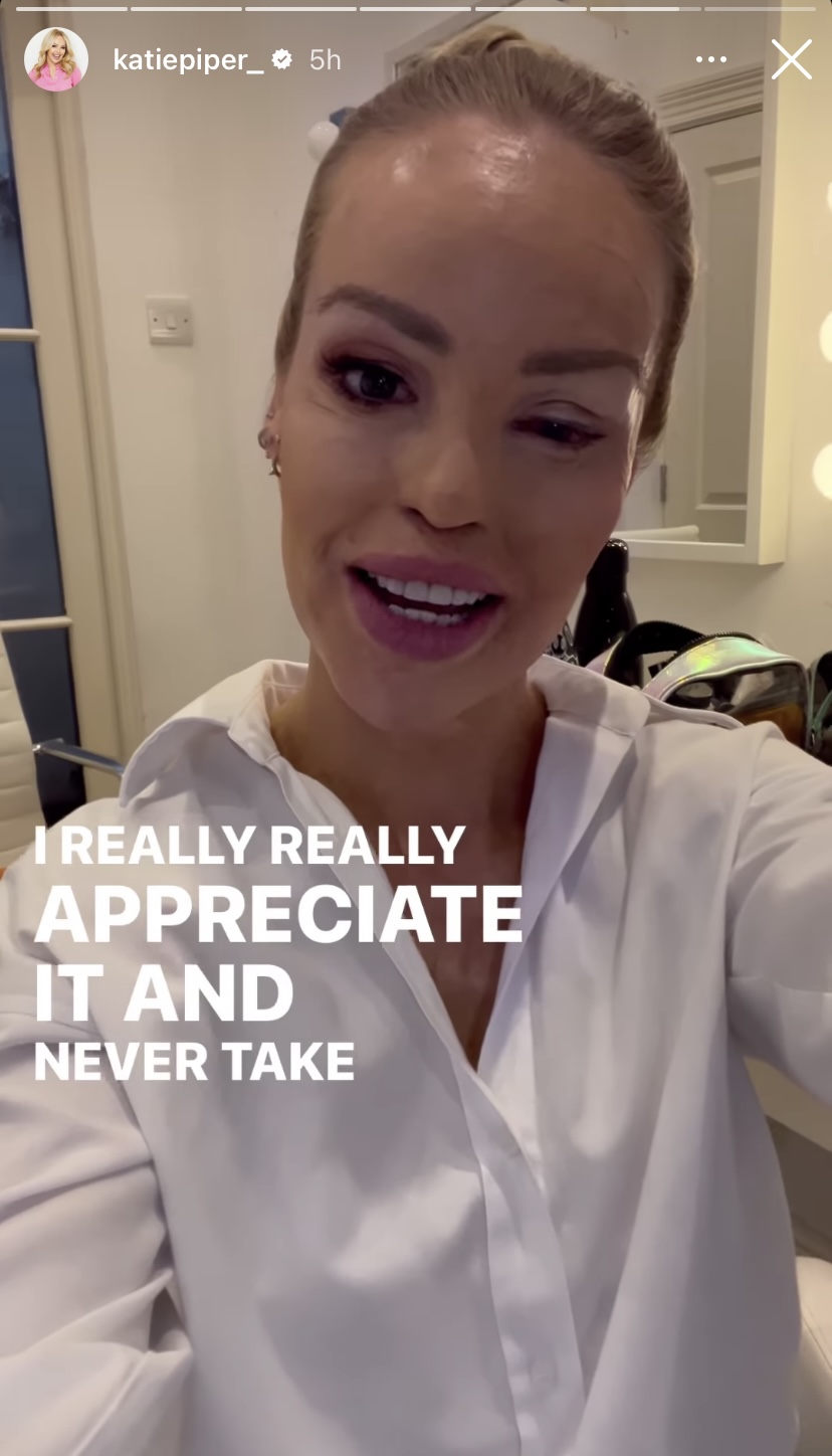Katie Piper gives eye update on her Instagram Stories