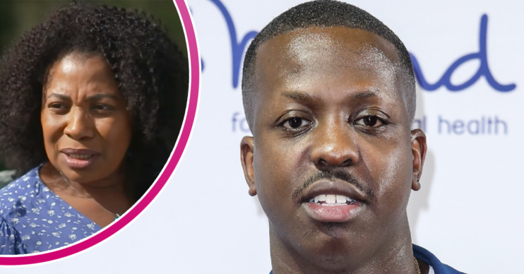 Jamal Edwards smiling and his mum Brenda