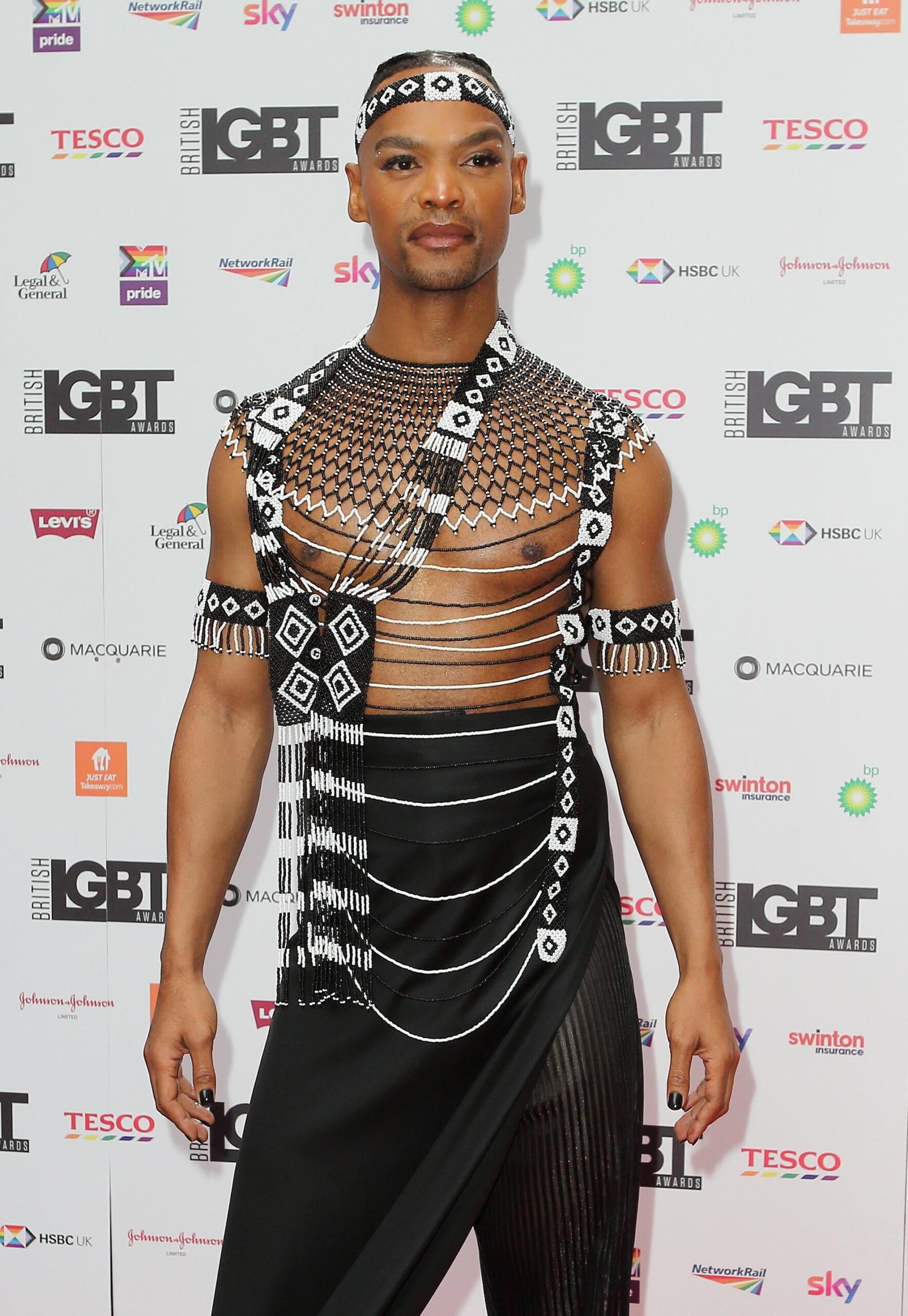 Strictly star Johannes Radebe poses at the British LGBT Awards 2022
