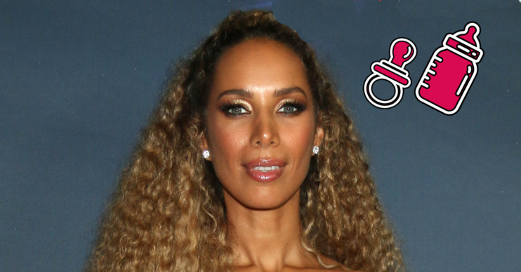 Leona Lewis and a baby bottle