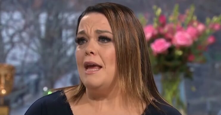 Lisa Riley frowning on This Morning