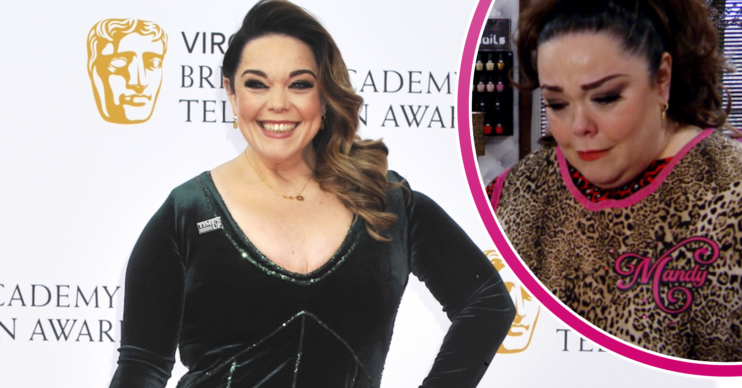 Lisa Riley smiling at event and star in Emmerdale