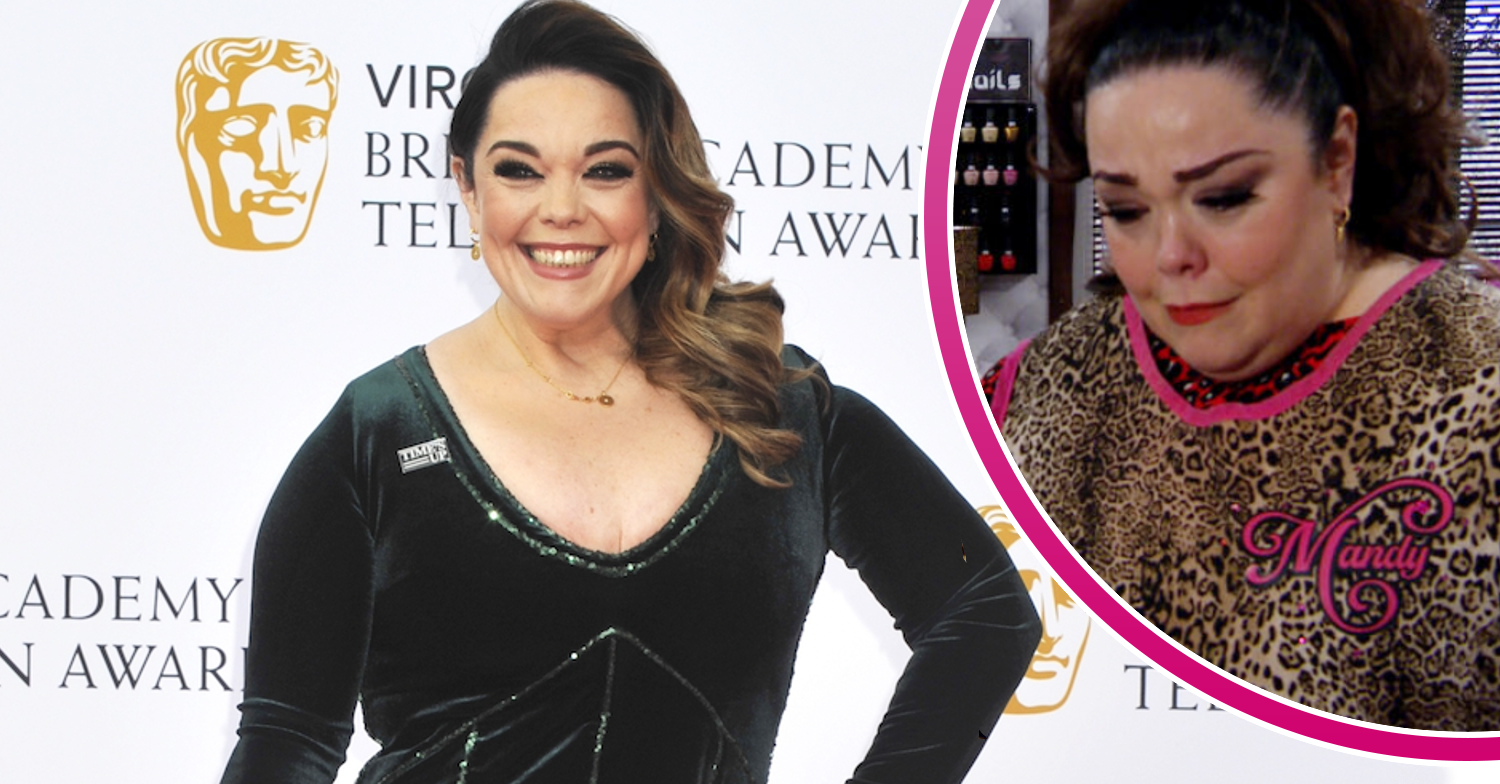 Lisa Riley smiling at event and star in Emmerdale
