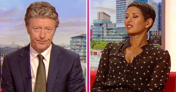 Naga Munchetty appears irked and Charlie Stayt looks unimpressed on BBC Breakfast