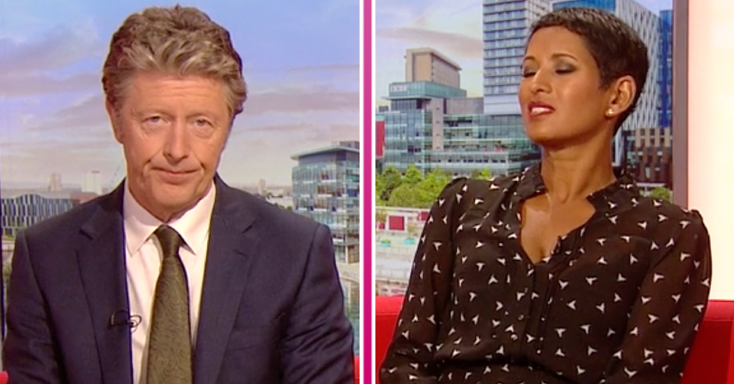 Naga Munchetty appears irked and Charlie Stayt looks unimpressed on BBC Breakfast