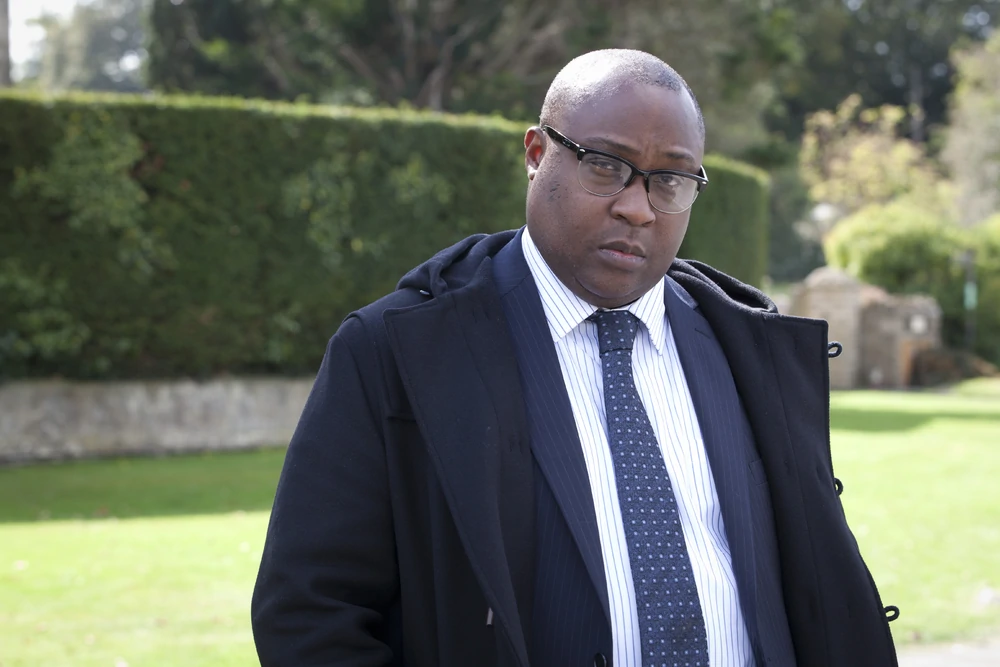 Jason Barnett as Inspector Denzel Wilkes in Agatha Raisin and the Quiche of Death