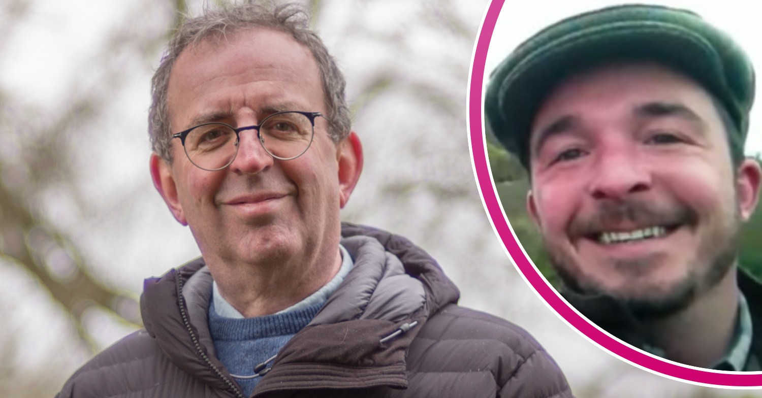 Reverend Richard Coles looks at the camera, his late partner David smiles