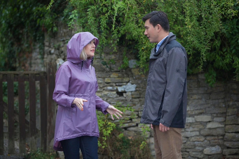 Bill Wong and Agatha in The Potted Gardener adaptation in the TV series 