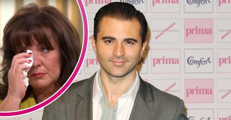 Darius Danesh smiling on the red carpet and Coleen Nolan in tears on This Morning