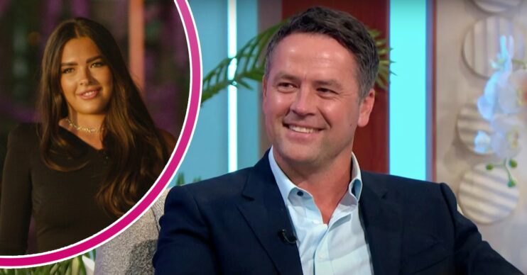 Michael Owen smiling on This Morning and Gemma Owen smiling on Love Island